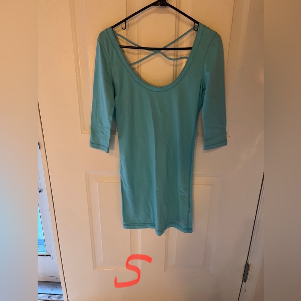 hollister y2k new (2) dresses Aqua S & green print  XS -3/4 Sleeve Dresses
